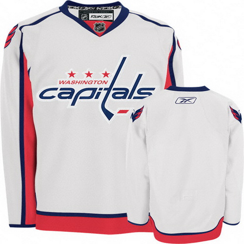 Fashion Washington Capitals Blank White NHL Hockey Jersey